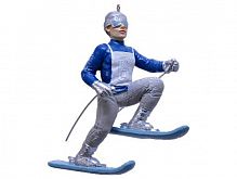 Ёлочная игрушка "Полёт с горы", полистоун, бело-голубая гамма, 12-13 см, Kaemingk