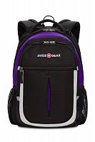 Рюкзак Swissgear, чёрный/фиолетовый/серебристый, 32х15х45 см, 22 л