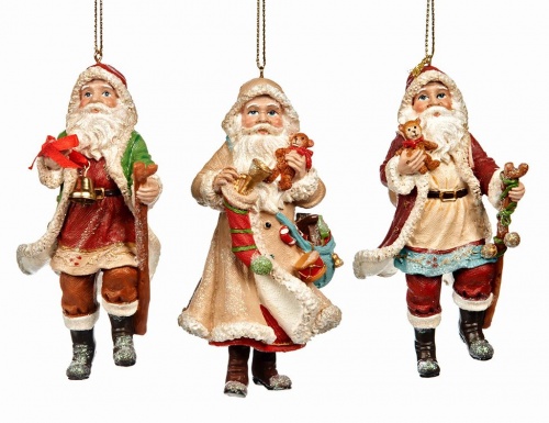 Ёлочное украшение "Санта несёт носок с подарками", полистоун, 11 см, Goodwill фото 2