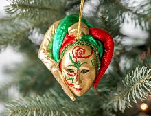 Ёлочная игрушка МАСКА АРЛЕКИНА, полиэстер, 13 см, Winter Deco