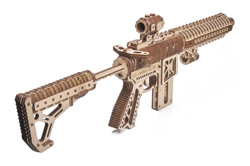 Механическая сборная модель Wood Trick Штурмовая винтовка AR-T фото 6