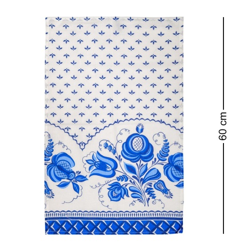ТК-242 Набор 4 пр. «Фартук, рукавица, прихватка, полотенце» (лен, бело синий) фото 4