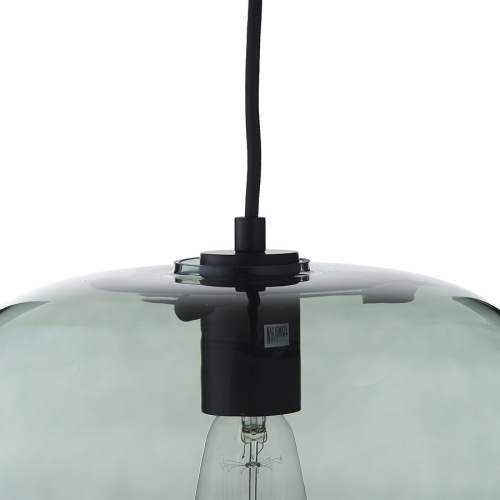Лампа подвесная kobe, 17хD30 см, зеленое дымчатое стекло, черный цоколь фото 5