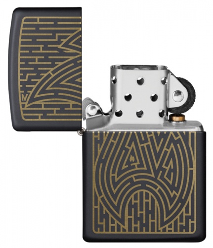 Зажигалка Zippo Maze, покрытие Black Matte, латунь/сталь, черная, матовая, 38x13x57 мм фото 2