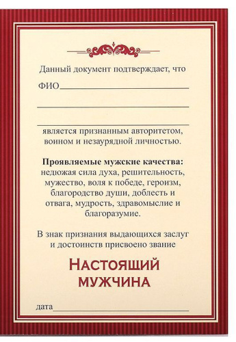 Набор 6 стопок с накладкой Отечество Долг Честь с эмалью в к/к фото 7