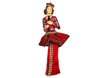 Кукла на елку СКОТТИШ ЛЕДИ, полистоун, текстиль, красные тона, 24.5 см, Goodwill
