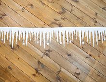 Бордюр растяжка "Сосульки со снежинками", фетр, белый, 2 м, Kaemingk
