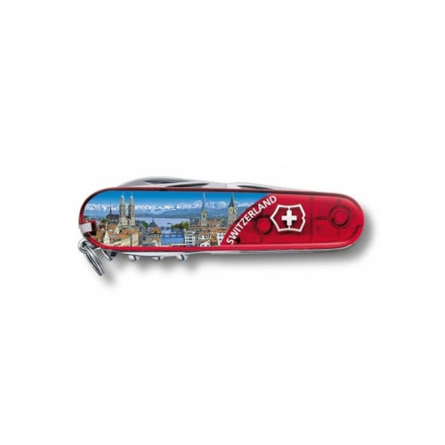 Нож Victorinox Climber Zurich, 91 мм, 14 функций, полупрозрачный красный (подар. упак.) фото 2