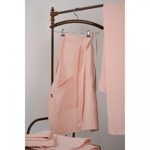 Фартук из умягченного льна розово-пудрового цвета из коллекции essential, 82х70 см фото 2