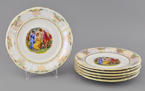 Тарелки десертные Leander "Мадонна Перламутр", 6 штук, 19 см, соната 07160319-0676, разноцветный