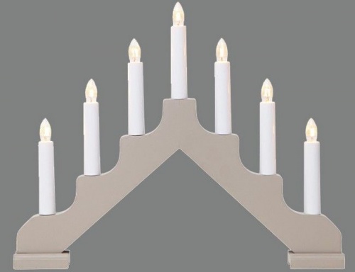 Светильник горка рождественская ADA (бежевый) на 7 свечей, 37.5х30 см., STAR trading