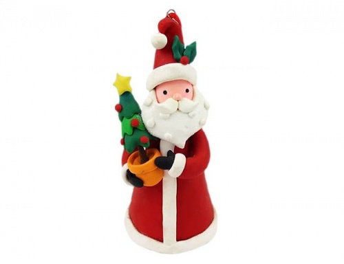 Фигурка-подвеска "Санта с ёлочкой", полирезин, 5.5х5.5х12 см, Forest Market фото 2