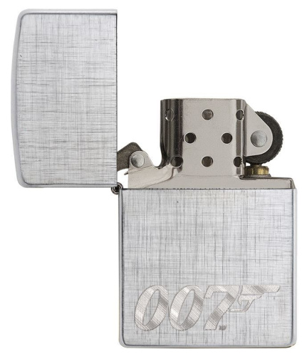 Зажигалка ZIPPO James Bond с покрытием Brushed Chrome, латунь/сталь, серебристая, матовая, 36x12x56, 29562 фото 4