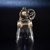 Crystal Elegance" - Набор стопок-перевертышей из шести штук в картонном футляре, размеры: высота стопки 10 см, диаметр 5 см, объем 50 мл; размер упаковки: 13х39х34 см, материалы: стекло, латунь, цвета: жёлтый, бронзовый