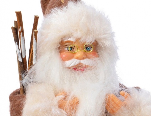 "Санта-малютка" с хворостом, в коричневом костюме, 13 см, Kaemingk фото 2