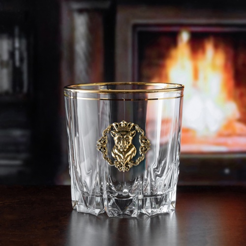 Набор из 2-х бокалов для виски "Лев и Львица Царские" в подарочной коробке с накладкой фото 3