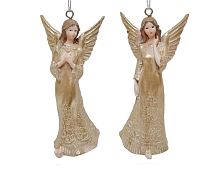 Набор ёлочных украшений АНГЕЛЫ МИРРА И МИЛЛИ, полистоун, 9 см, 2 шт., Due Esse Christmas