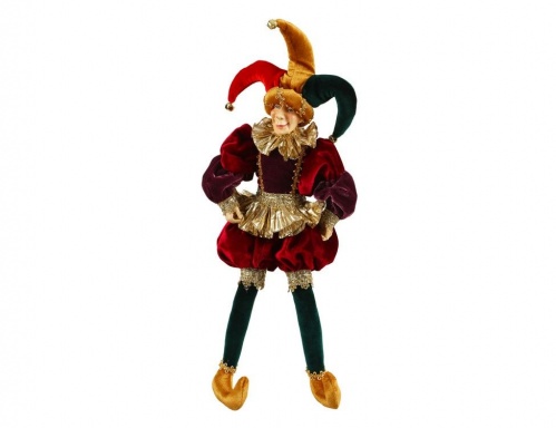 Кукла на ёлку  "Джокер", полистоун, текстиль, красный, 50х16х14 см, Edelman, Noel (Katherine's style) фото 3