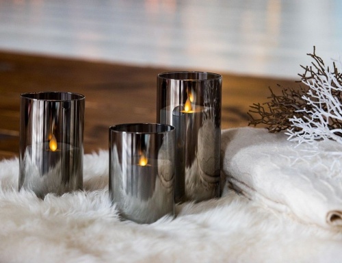 Свеча "Огонёк в стакане", тёплый белый LED-огонь колышущийся, Kaemingk фото 4