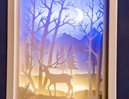 Светящаяся объёмная декорация  "Морозная красота - олень", 16 тёплых белых и голубых LED-огней, 22х30 см, таймер, батарейки, Kaemingk фото 2