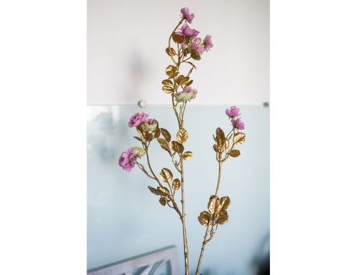 Декоративная ветка ЦВЕТЕНИЕ ВИШНИ, розовая с золотым, 87 см, Kaemingk (Decoris) фото 4