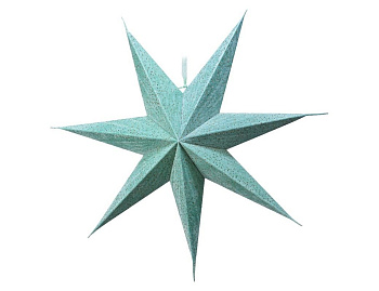 Подвесная звезда плафон SOFT MAGIC, хлопковая бумага, зелёный шалфей, 60 см, патрон Е14, Kaemingk