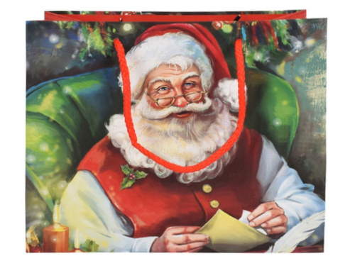 Подарочный пакет ВМЕСТЕ С САНТОЙ: ПОРАДУЕМСЯ, бумага, 23х18 см, Due Esse Christmas