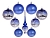Набор ёлочных игрушек ВАСИЛИСА, верхушка+4х60мм+4х75мм, синий, Елочка