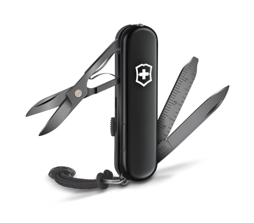 Нож-брелок Victorinox Classic Signature Lite, 58 мм, 7 функций, черный фото 2