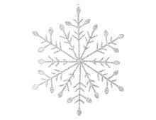 Снежинка МИРЕЛЛА, стеклянный бисер, серебряная, 35 см, Koopman International