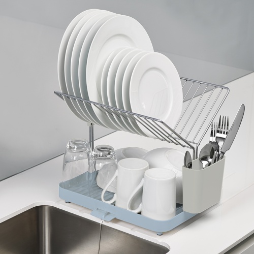 Сушилка для посуды и столовых приборов y-rack, голубая фото 2