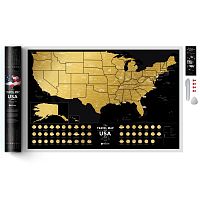 Карта travel map usa black