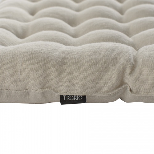 Стеганая подушка на стул из умягченного льна бежевого цвета Essential 40х40 фото 3