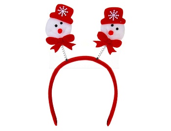 Новогодний карнавальный ободок "Снеговички", красно-белый, 25 см, Koopman International