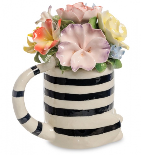 CMS-61/ 2 Статуэтка "Полосатый Кот с вазой цветов" (Pavone) фото 2