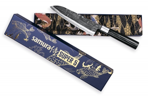 Нож Samura сантоку Super 5, 18,2 см, VG-10 5 слоев, микарта фото 4