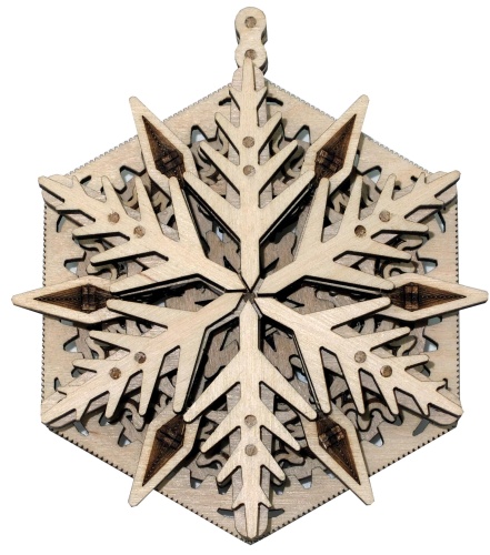 3D-пазл из дерева Wood Trick Вудик Снежинка фото 5