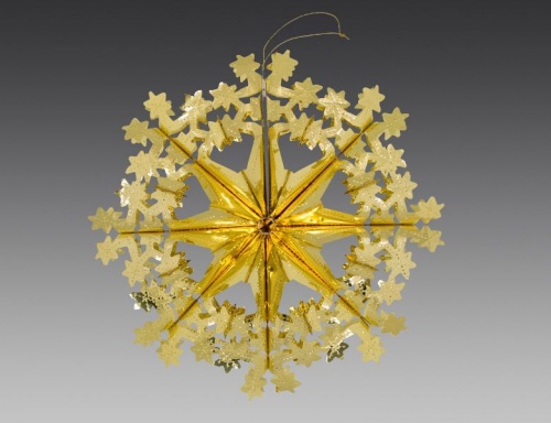 Снежинка из фольги "Звёздочки" золотая, 40 см, Holiday Classics