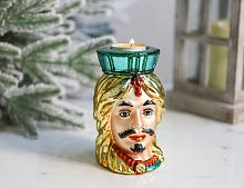 Декоративный подсвечник ПРИНЦ ДЖАРР, стекло, зеленый, 13 см, EDG