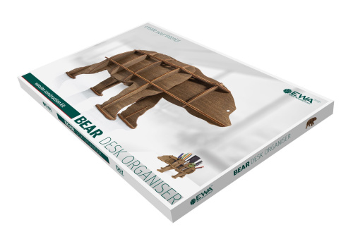 Сборная модель EWA Design "Настольный органайзер Медведь (коричневый)" фото 3