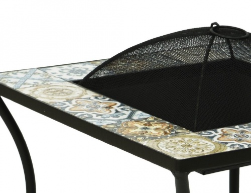 Садовый стол с чашей для костра "Тулуза", металл, мозаика, 54.5x54.5x55 см, Kaemingk фото 2