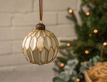 Набор стеклянных шаров и украшений НИДАБЕЛЬ БЛАН, 8-11 см, 12 шт., Winter Deco