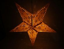 Подвесная светящаяся звезда "Зимнее чудо", с принтом, 10 тёплых белых LED-огней, 60 см, таймер, батарейки, Koopman International