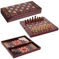 Игра настольная 3 в 1  (шахматы, шашки, нарды) L39 W19,5 H5,2 см 231296