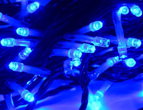Электрогирлянда "Твинкл лайт" BLINKING (мерцающая) 100 LED ламп, 10 м, коннектор, черный провод PVC, уличная, BEAUTY LED фото 4