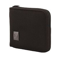 Бумажник Victorinox Tri-Fold Wallet, на молнии, чёрный, 11x1x10 см