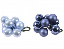 "Гроздь" миниатюрных стеклянных матовых и глянцевых шариков на проволоке, 10 шаров по 20 мм, в ассортименте, KAEMINGK