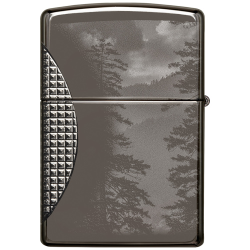 Зажигалка Zippo Armor Wolf  с покрытием High Polish Black Ice, чёрная, 38x13x57 мм фото 8