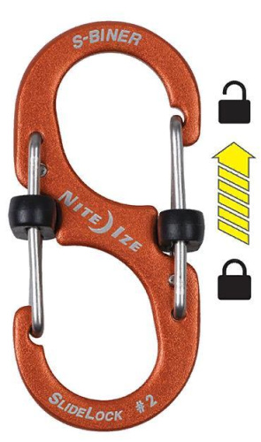 Карабин металлический NiteIze S-Biner Carabiner, алюминевый,размер 2, оранж. фото 2