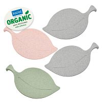 Набор подставок leaf-on organic 4шт серый/розовый/зеленый